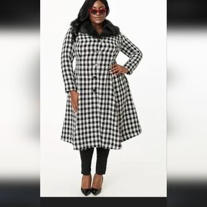 NWT Unique Vintage Plaid Carrie Swing Coat
